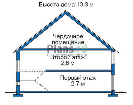 Высота этажей в проекте дома из кирпича 70-54