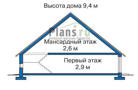 Высота этажей в проекте дома из кирпича 70-59