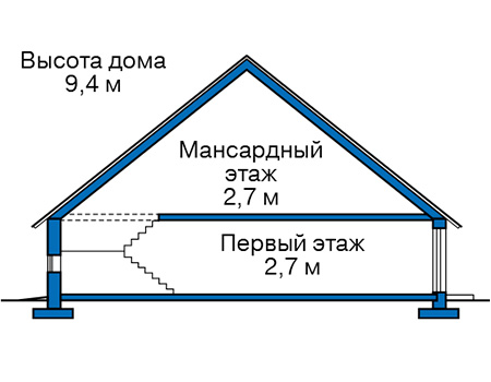 Высота этажей в проекте дома из кирпича 74-06